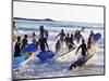 Teenage Surfers Running with Their Boards Towards the Water at a Life Saving Competition-Yadid Levy-Mounted Photographic Print