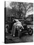 Teenaged Boys Working on a 1927 Ford Model T Automobile-Nina Leen-Stretched Canvas