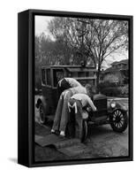 Teenaged Boys Working on a 1927 Ford Model T-Nina Leen-Framed Stretched Canvas