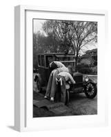 Teenaged Boys Working on a 1927 Ford Model T-Nina Leen-Framed Photographic Print