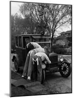 Teenaged Boys Working on a 1927 Ford Model T-Nina Leen-Mounted Photographic Print