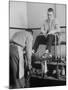 Teenager Getting Shoes Shined-Nina Leen-Mounted Photographic Print