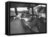 Teenager Robert Riesenmy Jr. Reading in Car at Home-Robert W^ Kelley-Framed Stretched Canvas