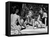 Teenager Suzie Slattery and Freinds Enjoying a Pool Party-Yale Joel-Framed Stretched Canvas