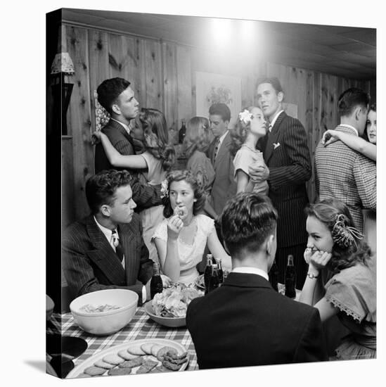 Teenagers Dancing and Socializing at a Party-Nina Leen-Stretched Canvas