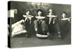 Teenagers Eating Watermelon-null-Stretched Canvas