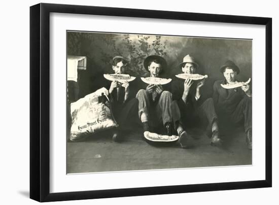 Teenagers Eating Watermelon-null-Framed Art Print