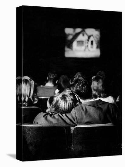 Teenagers "Necking" in a Movie Theater-Nina Leen-Stretched Canvas