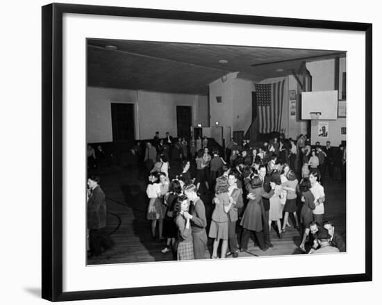 Teenagers of a Small Coal Mining Town Having a Dance in the High Scool Gym-Alfred Eisenstaedt-Framed Photographic Print