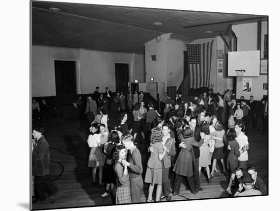 Teenagers of a Small Coal Mining Town Having a Dance in the High Scool Gym-Alfred Eisenstaedt-Mounted Photographic Print