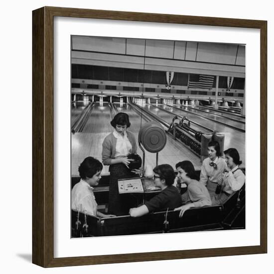 Teenagers Spending Allowance on Bowling-Nina Leen-Framed Photographic Print