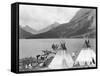 Teepee,Indians on Shore of Lake-Philip Gendreau-Framed Stretched Canvas