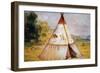 Teepee of the Crow Tribe, C.1850-George Catlin-Framed Giclee Print