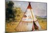 Teepee of the Crow Tribe, C.1850-George Catlin-Mounted Giclee Print