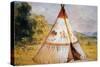 Teepee of the Crow Tribe, C.1850-George Catlin-Stretched Canvas