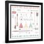 Teepee Tents And Arrows Collection - Hipster Style-Alisa Foytik-Framed Art Print