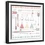 Teepee Tents And Arrows Collection - Hipster Style-Alisa Foytik-Framed Art Print