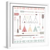 Teepee Tents And Arrows Collection - Hipster Style-Alisa Foytik-Framed Art Print