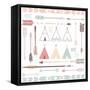 Teepee Tents And Arrows Collection - Hipster Style-Alisa Foytik-Framed Stretched Canvas