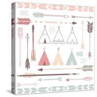 Teepee Tents And Arrows Collection - Hipster Style-Alisa Foytik-Stretched Canvas