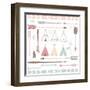 Teepee Tents And Arrows Collection - Hipster Style-Alisa Foytik-Framed Art Print