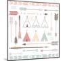 Teepee Tents And Arrows Collection - Hipster Style-Alisa Foytik-Mounted Art Print