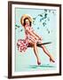 Teeter Taught Her (Well Balanced) Pin-Up 1944-Gil Elvgren-Framed Art Print