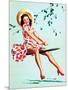 Teeter Taught Her (Well Balanced) Pin-Up 1944-Gil Elvgren-Mounted Art Print