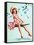 Teeter Taught Her (Well Balanced) Pin-Up 1944-Gil Elvgren-Framed Stretched Canvas