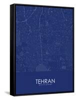 Tehran, Iran, Islamic Republic of Blue Map-null-Framed Stretched Canvas