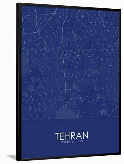 Tehran, Iran, Islamic Republic of Blue Map-null-Framed Poster