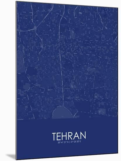 Tehran, Iran, Islamic Republic of Blue Map-null-Mounted Poster