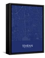 Tehran, Iran, Islamic Republic of Blue Map-null-Framed Stretched Canvas