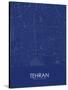 Tehran, Iran, Islamic Republic of Blue Map-null-Stretched Canvas