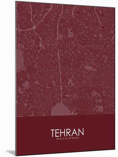 Tehran, Iran, Islamic Republic of Red Map-null-Mounted Poster