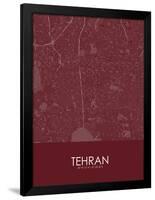 Tehran, Iran, Islamic Republic of Red Map-null-Framed Poster