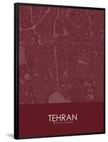 Tehran, Iran, Islamic Republic of Red Map-null-Framed Poster