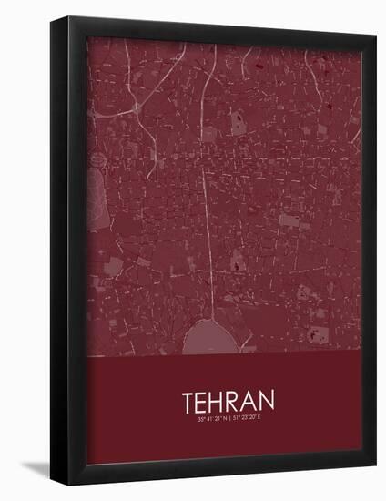 Tehran, Iran, Islamic Republic of Red Map-null-Framed Poster