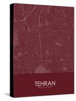 Tehran, Iran, Islamic Republic of Red Map-null-Stretched Canvas