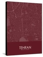 Tehran, Iran, Islamic Republic of Red Map-null-Stretched Canvas