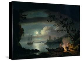 Teignmouth by Moonlight-Thomas Luny-Stretched Canvas