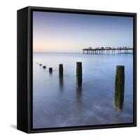 Teignmouth Pier and Coastal Defences at Teignmouth, South Devon, England. Summer-Adam Burton-Framed Stretched Canvas