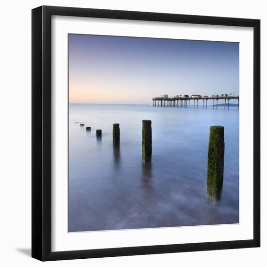 Teignmouth Pier and Coastal Defences at Teignmouth, South Devon, England. Summer-Adam Burton-Framed Photographic Print