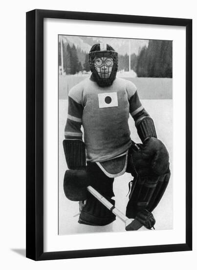 Teiji Homna, Japan Ice Hockey Team, Winter Olympics, Garmisch-Partenkirchen, Germany, 1936-null-Framed Premium Giclee Print