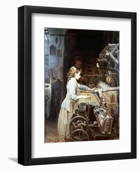 Tejedora Joven Catalana Aprende En Un Telar De Tipo Garrote, 1882-Joan Planella Y Rodriguez-Framed Premium Giclee Print