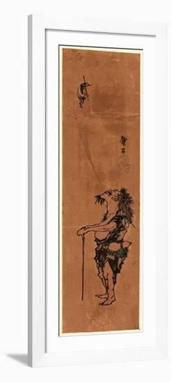 Tekkai Zu, the Chinese Sage Tieguai. [Between 1830 and 1844], 1 Print : Woodcut, Color ; 34 X 7.5-Katsushika II Taito-Framed Giclee Print