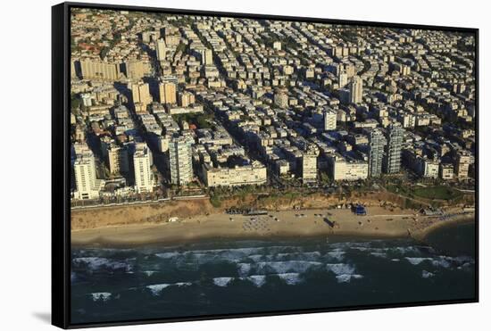 Tel Aviv from Above.-Stefano Amantini-Framed Stretched Canvas