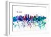 Tel Aviv Israel Skyline Impressionistic Splash-M. Bleichner-Framed Art Print