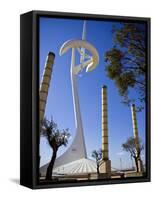 Telecommunications Tower by Architect Santiago Calatrava, Montjuic, Barcelona; Catalonia, Spain-Carlos Sanchez Pereyra-Framed Stretched Canvas