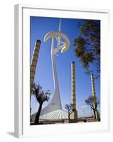 Telecommunications Tower by Architect Santiago Calatrava, Montjuic, Barcelona; Catalonia, Spain-Carlos Sanchez Pereyra-Framed Photographic Print